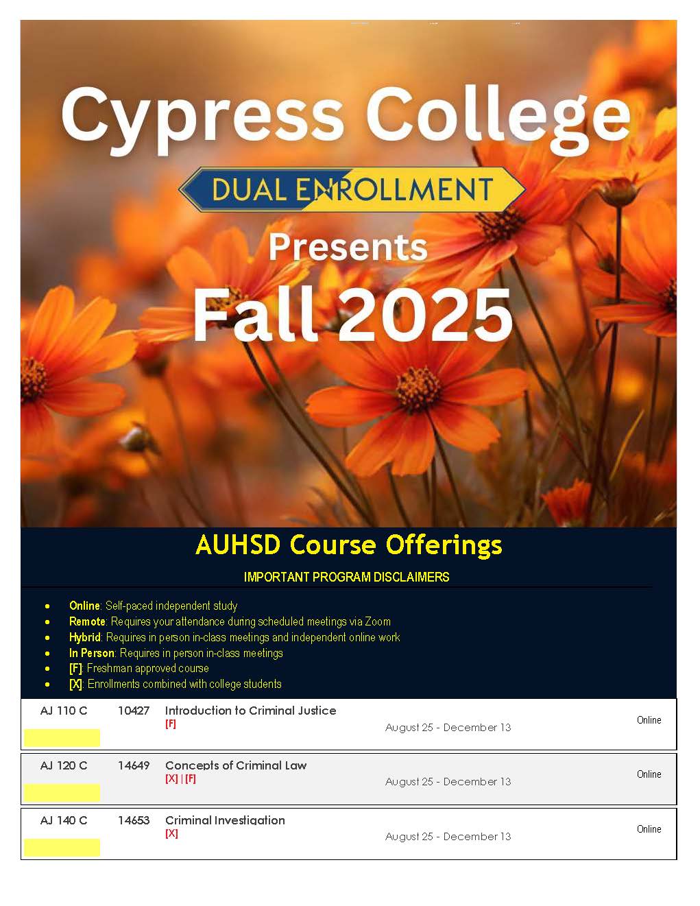 Fall Course Flyer